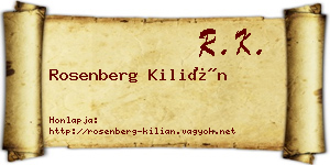 Rosenberg Kilián névjegykártya